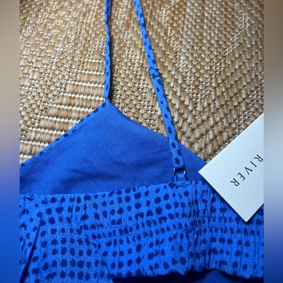 MOON RIVER Women's Cowl Back Woven Camisole Blue Top, Polka Dot, Size S, NWT - Picture 10 of 10